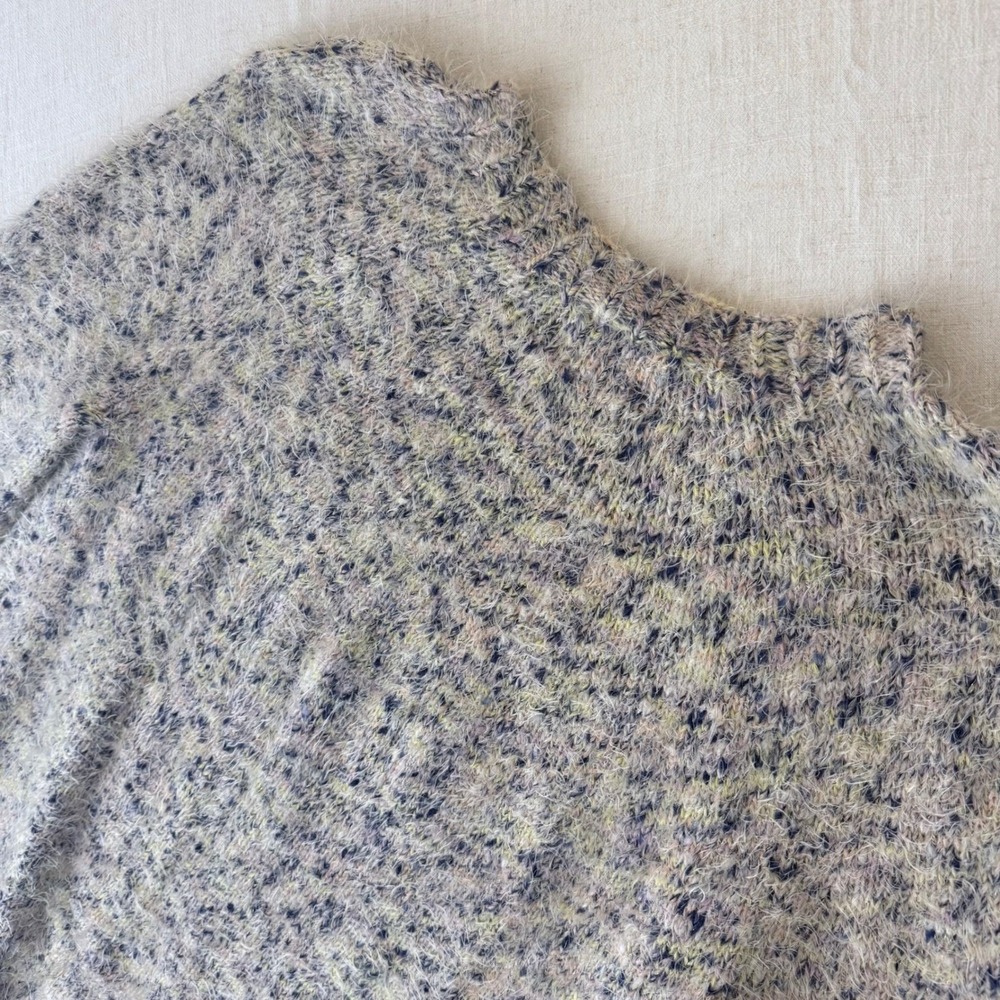 Lou & Grey Eyelash Knit Sweater XL Multi Color Marled Fuzzy Pullover - Picture 13 of 13